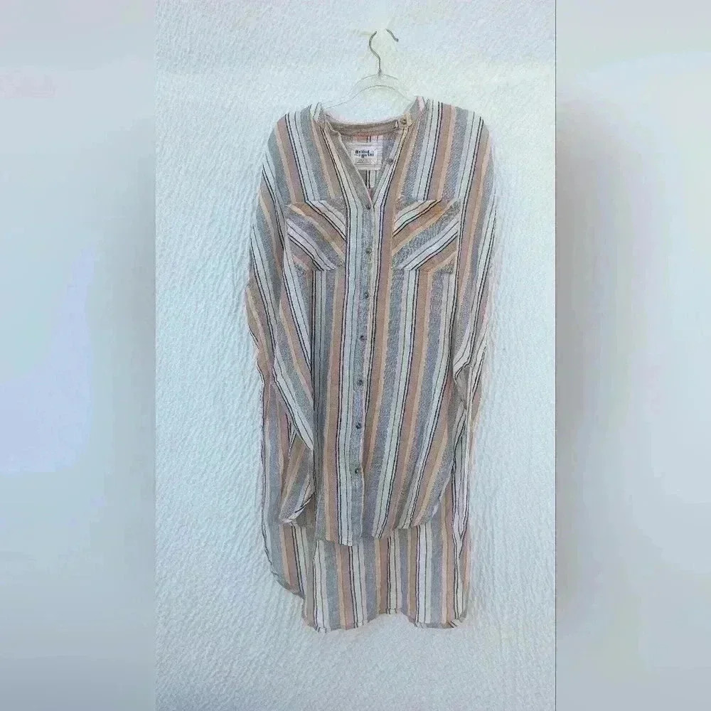 Anthropologie Holding Horses Women's Sleeveless Multicolor Striped Tunic Top Sm